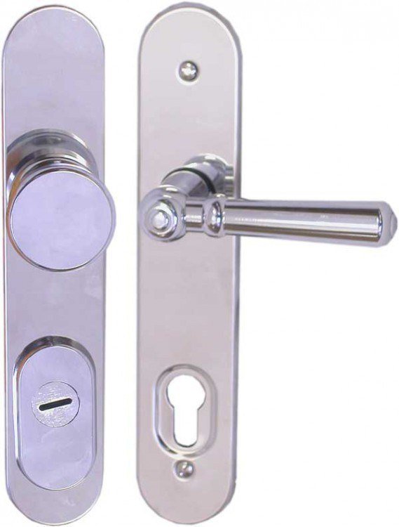 Kování bezpečnostní K 785 klika/knoflík 90 mm stříbrná silber - Kliky, okenní a dveřní kování, panty Kování dveřní Kování dveřní bezpečnostní